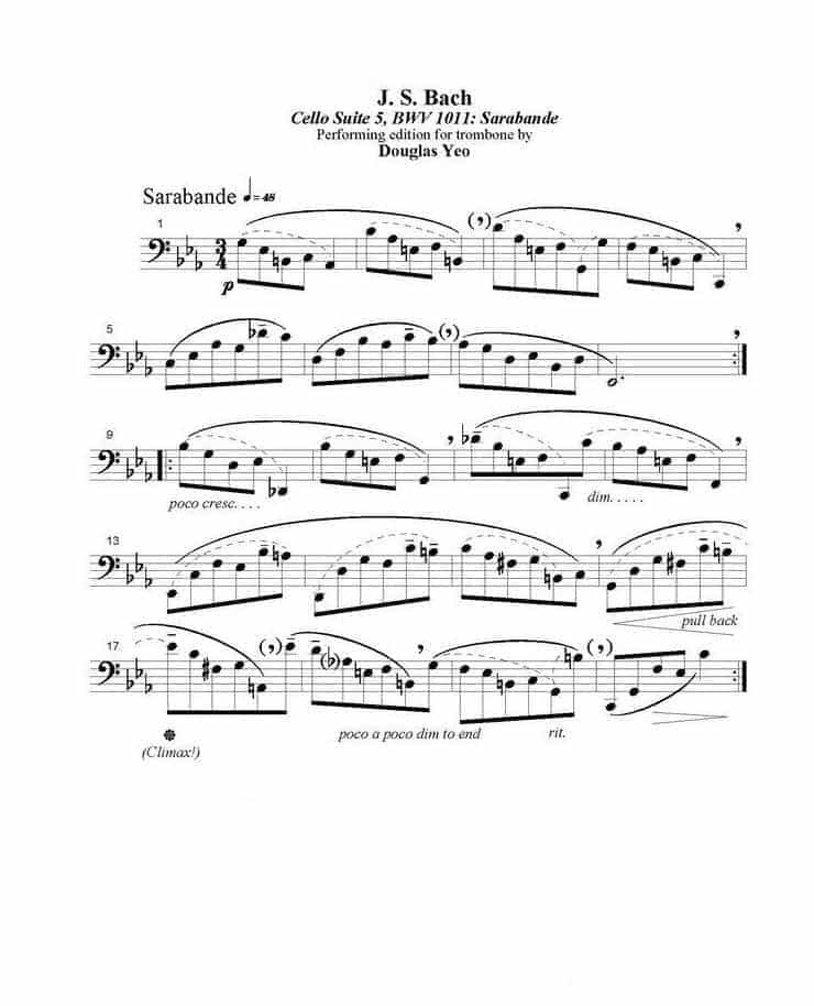 长号谱 BACH Cello Suite For Trombone_第8张