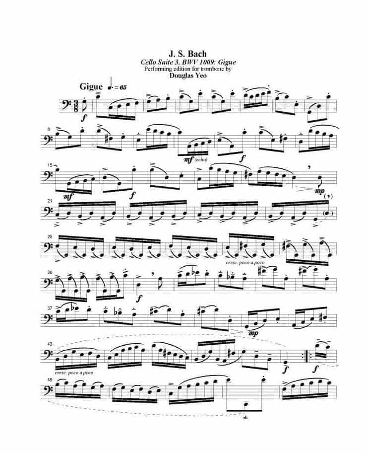长号谱 BACH Cello Suite For Trombone_第9张