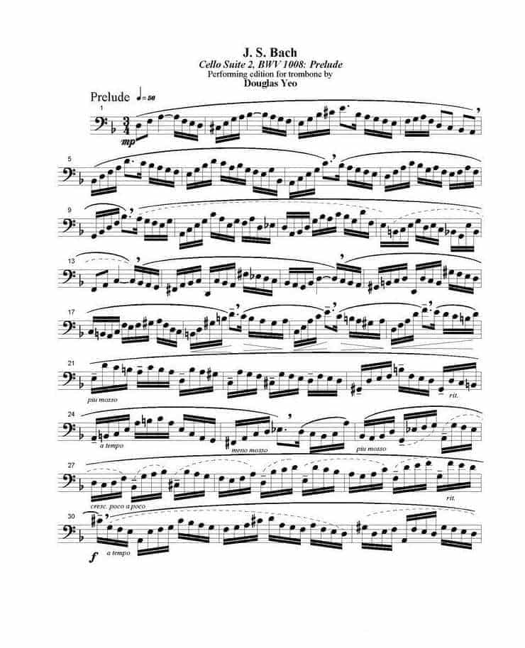 长号谱 BACH Cello Suite For Trombone_第11张