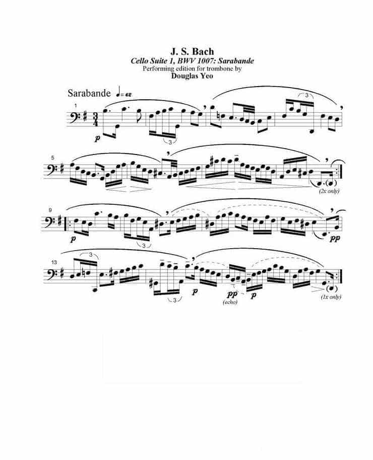 长号谱 BACH Cello Suite For Trombone_第15张