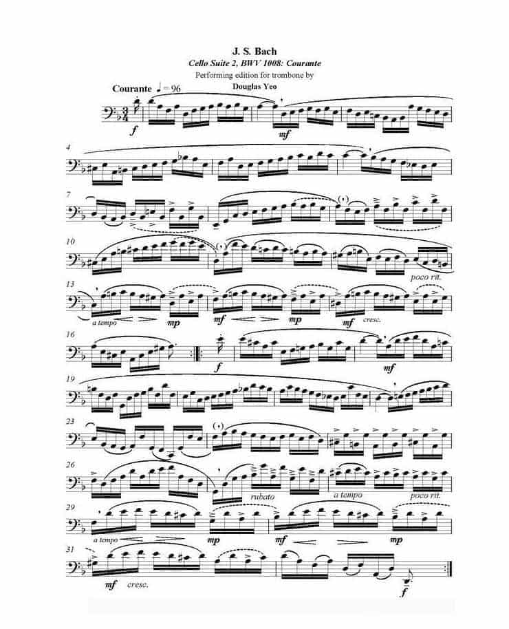 长号谱 BACH Cello Suite For Trombone_第17张