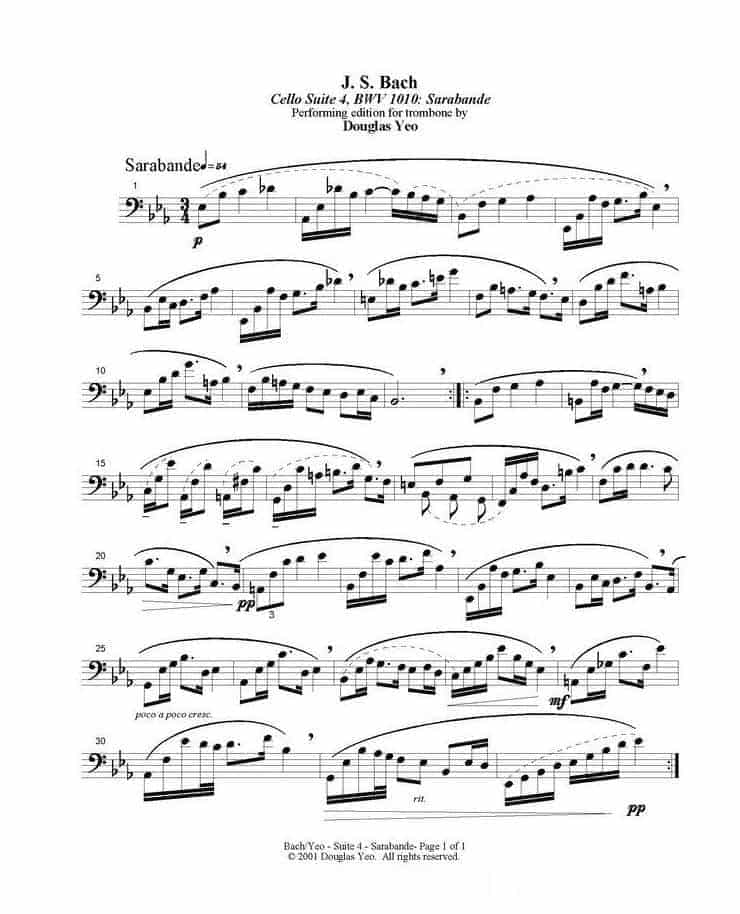 长号谱 BACH Cello Suite For Trombone_第21张