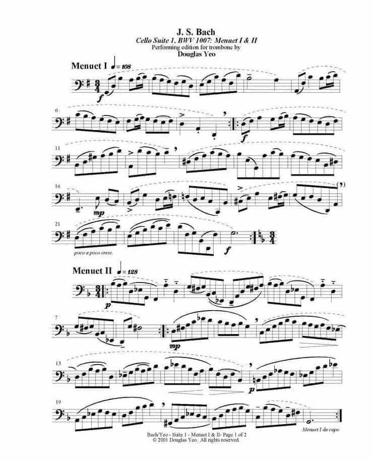 长号谱 BACH Cello Suite For Trombone_第22张