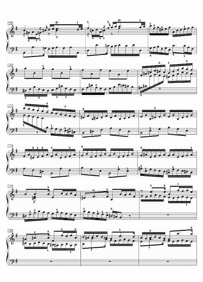 J.S.巴赫 前奏曲 英国组曲5 钢琴谱_第7张