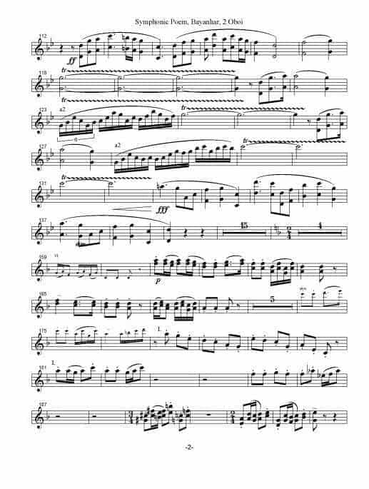 双簧管曲谱【巴颜喀拉】双簧管分谱_第2张