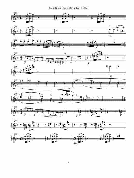 双簧管曲谱【巴颜喀拉】双簧管分谱_第4张