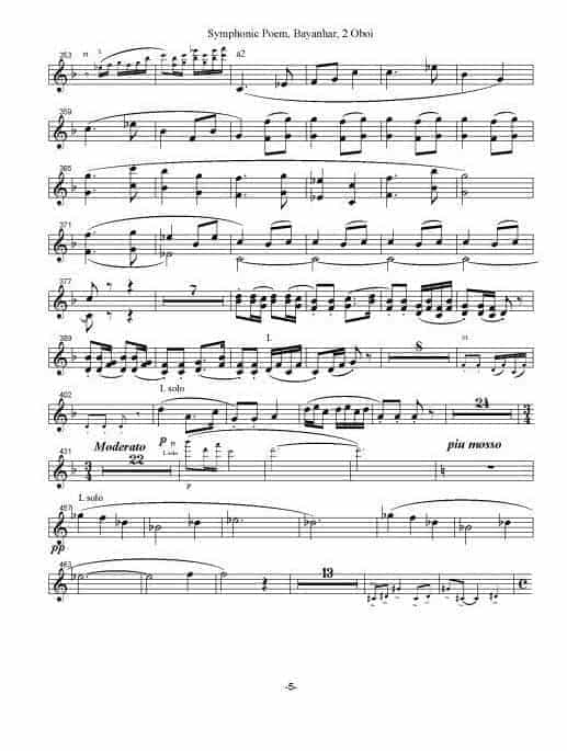 双簧管曲谱【巴颜喀拉】双簧管分谱_第5张