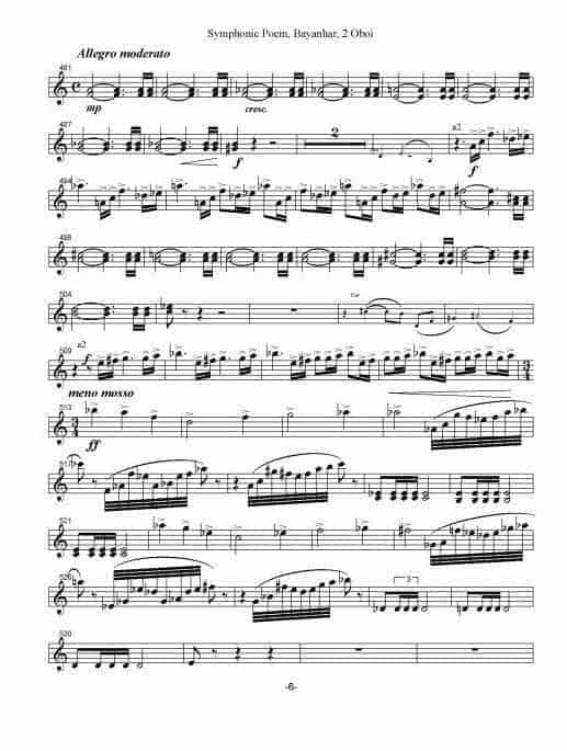 双簧管曲谱【巴颜喀拉】双簧管分谱_第6张