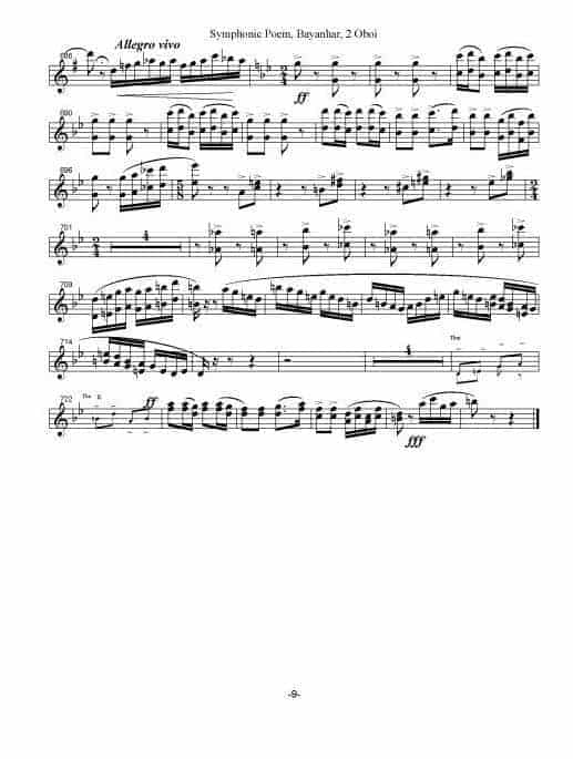 双簧管曲谱【巴颜喀拉】双簧管分谱_第9张