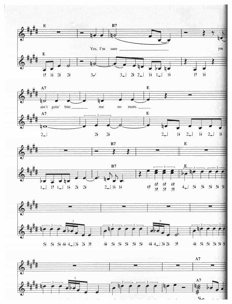 口琴二重奏谱【rattlesnake】by john brim 蓝调口琴重奏曲_第5张