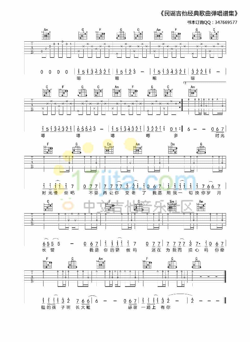 【2015热门吉他歌曲谱排行榜】筷子兄弟《父亲》吉他谱 C调高清版_第2张