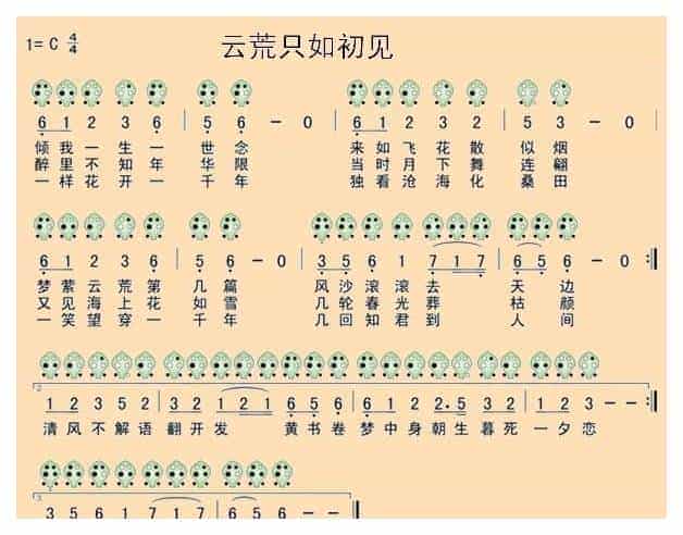 埙谱【云荒只如初见】_第1张