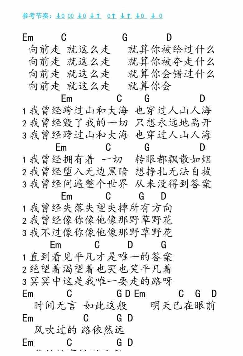UKULELE谱【平凡之路】朴树《后会无期》主题曲_第2张