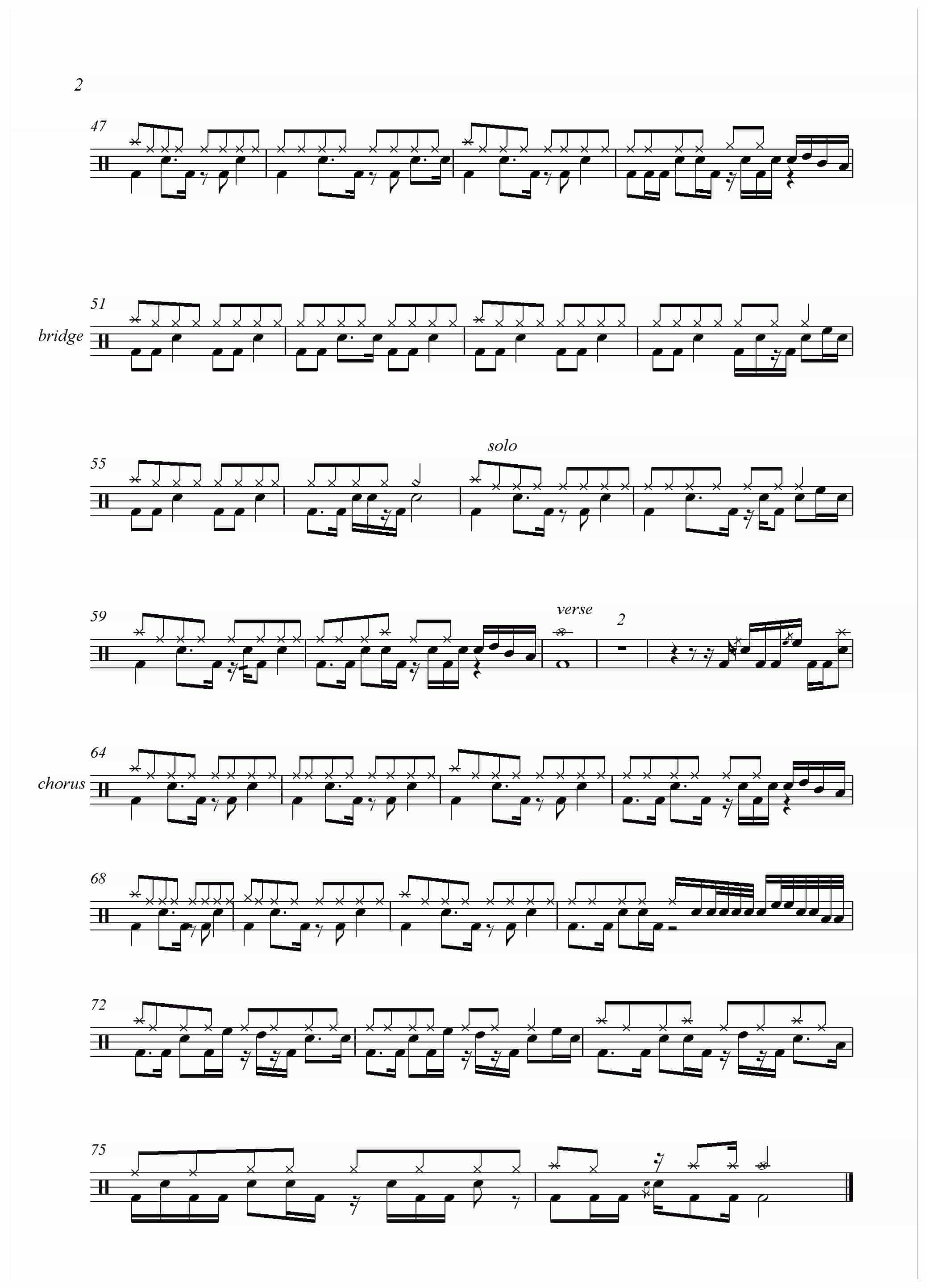 爵士鼓谱【Evanescence - Going under】_第2张