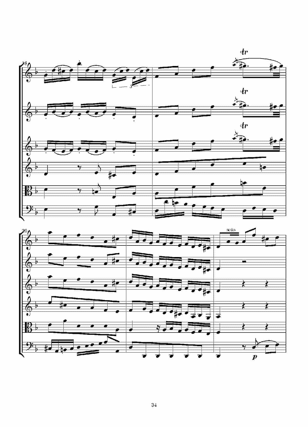 Concerto in D minor for two violins and string(Score)_第34张