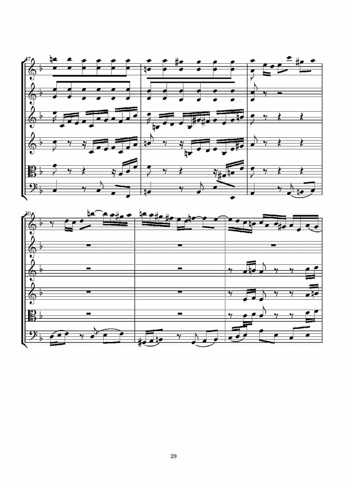 Concerto in D minor for two violins and string(Score)_第39张