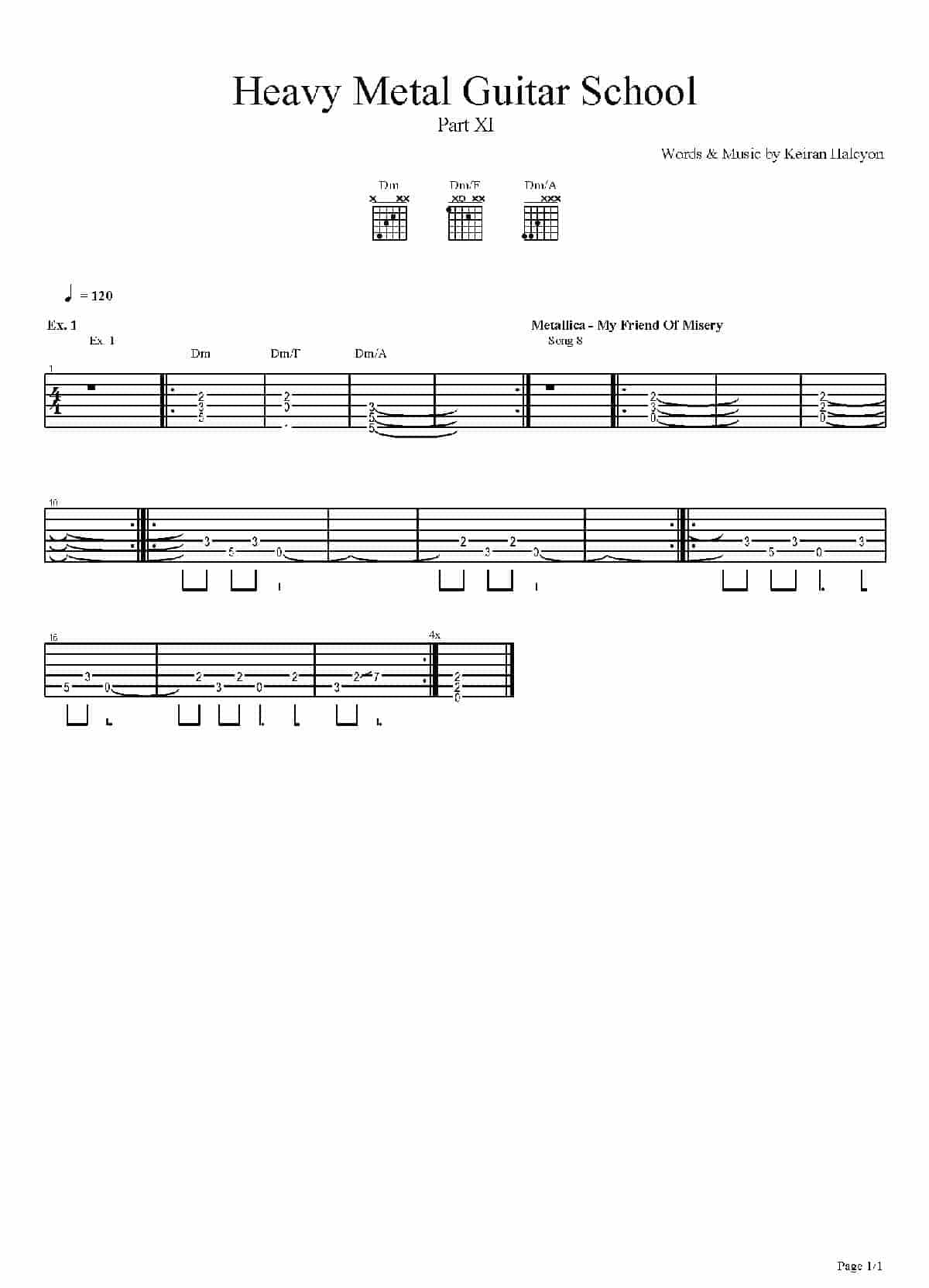 电吉他练习谱《Heavy Metal Guitar School - Part XI》_第1张