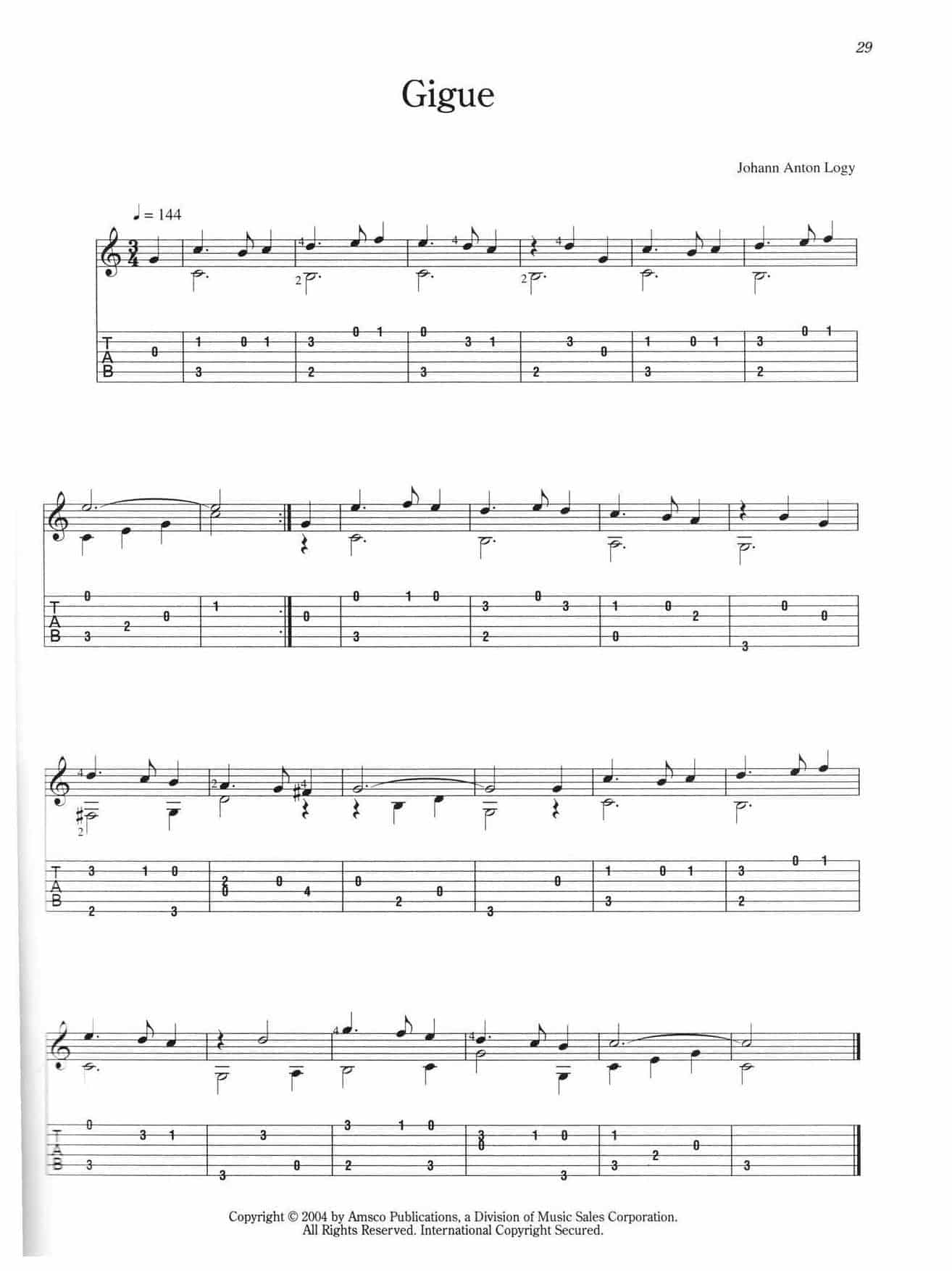 古典吉他曲谱《Gigue》_第1张