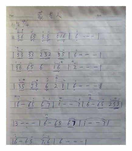马头琴独奏曲谱《蒙古人》_第1张