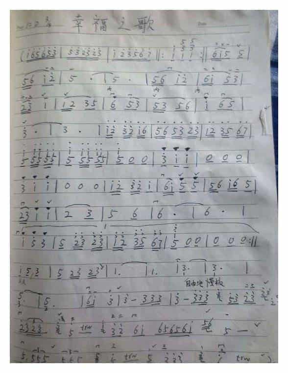 马头琴独奏曲谱《幸福之歌》_第1张