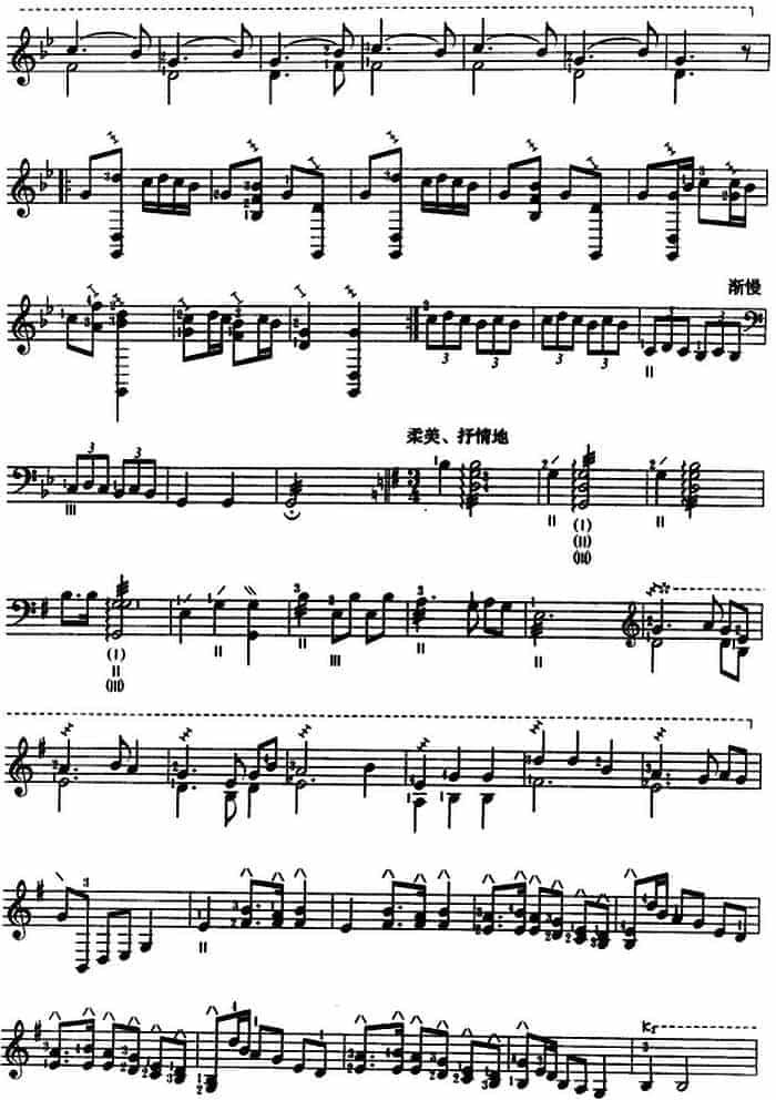 三弦谱子《瑶族舞曲》五线谱_第2张