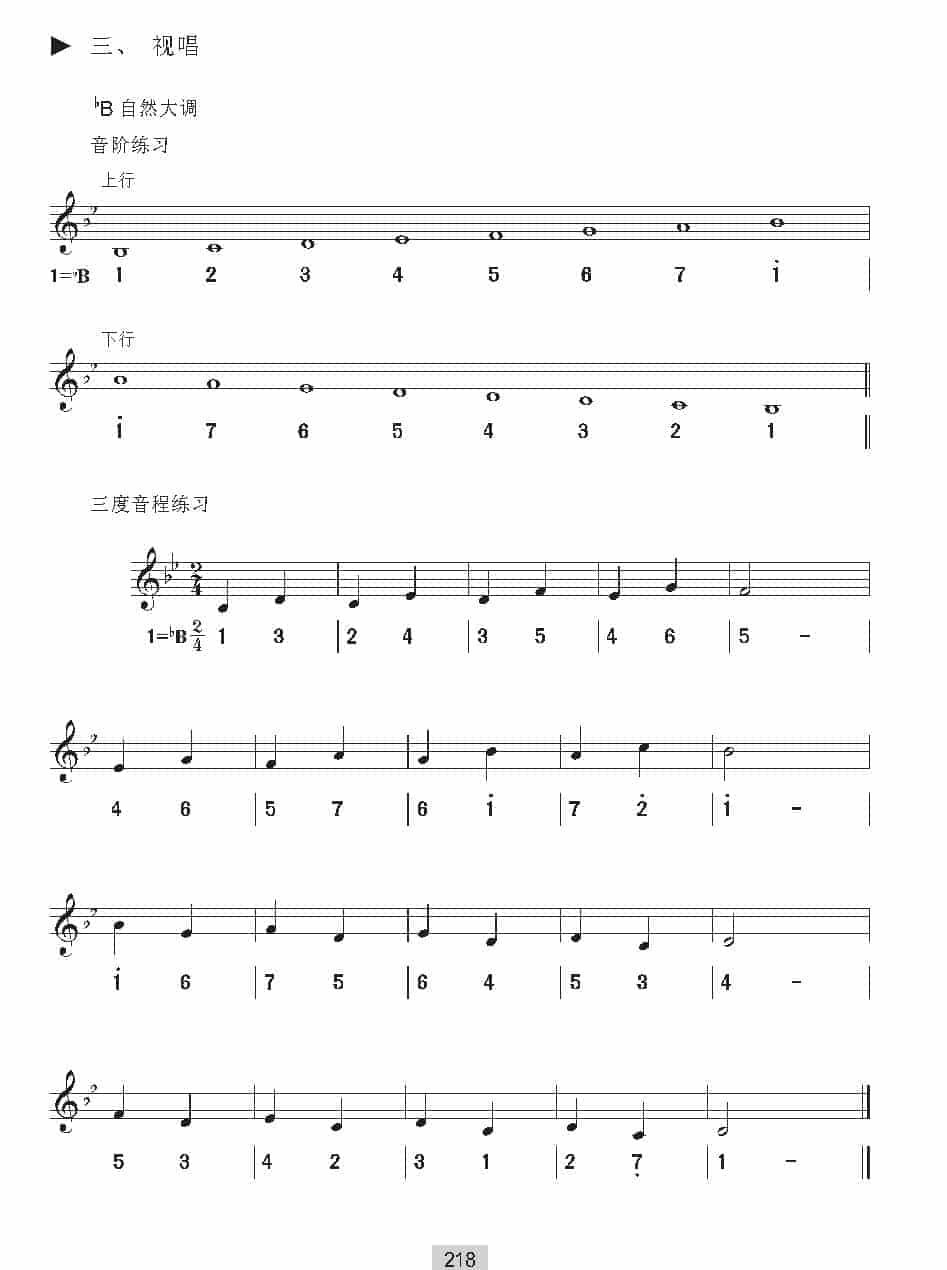 视唱教学 第二十一课《视唱》bB自然大调_第1张