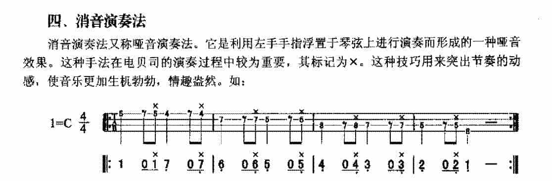 电贝司基本演奏技巧《消音演奏法》_第1张