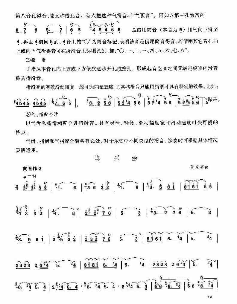 唢呐滑音技巧及练习乐谱《即兴曲》_第2张