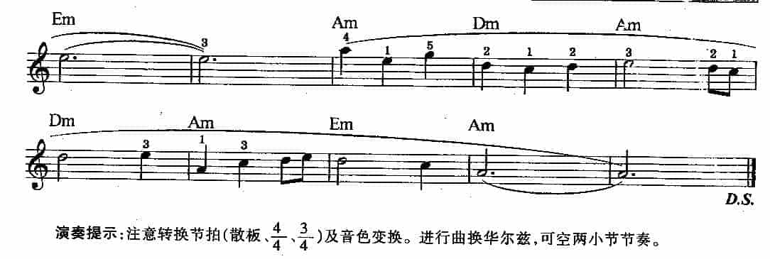 少儿电子琴初级练习曲谱《花儿与少年》变换拍号练习_第2张