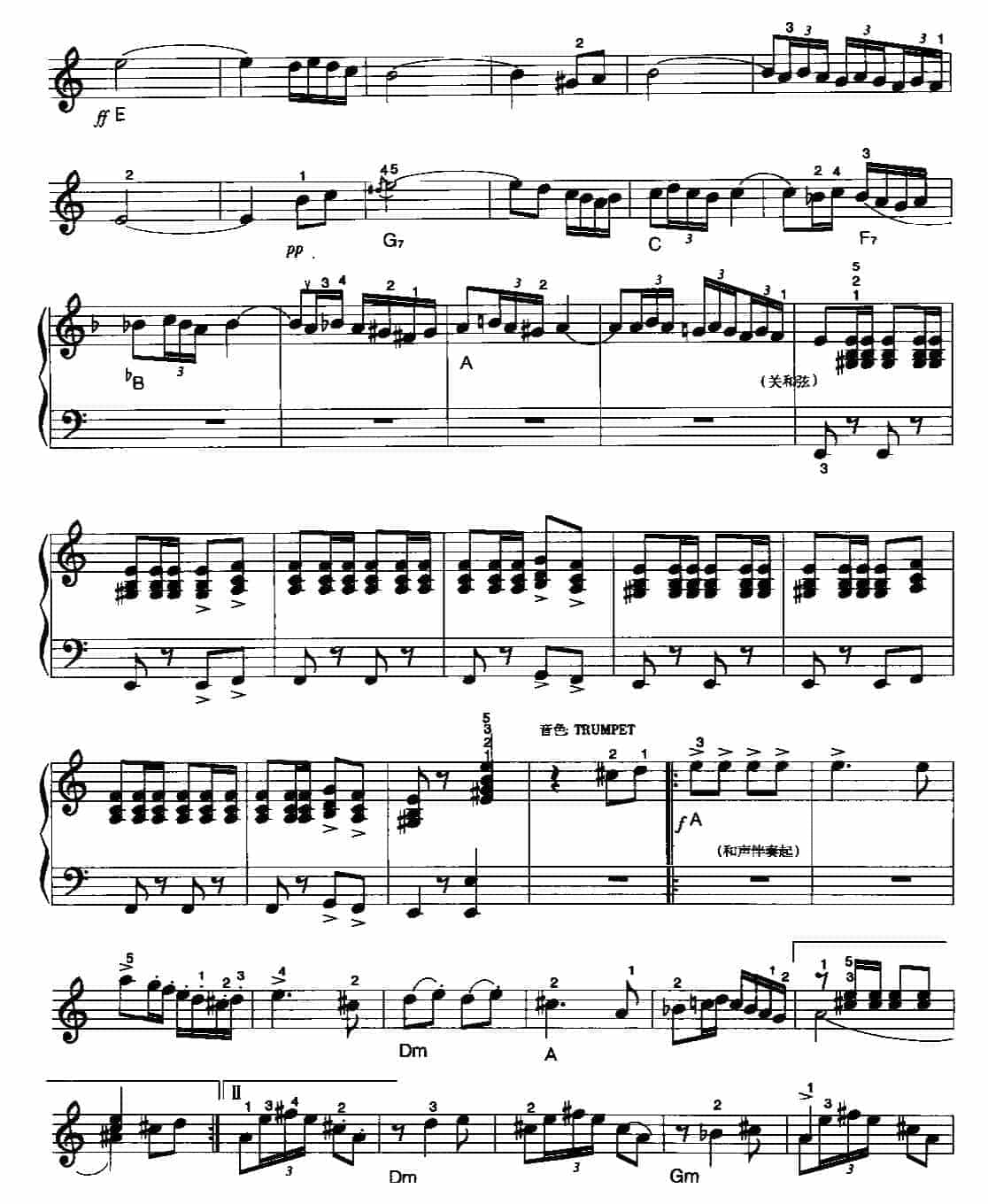 电子琴乐曲谱《西班牙斗牛舞》五线谱_第2张