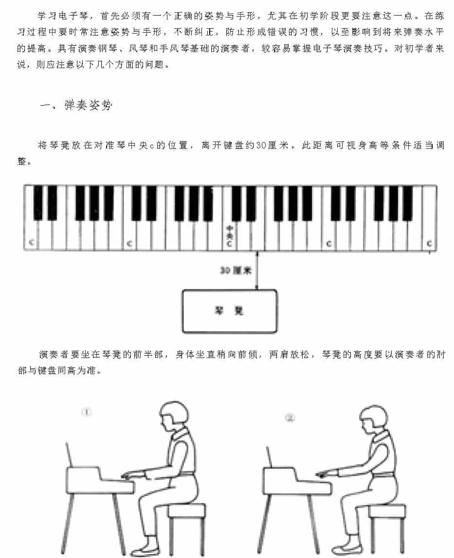 电子琴的弹奏方法《弹奏姿势》_第1张
