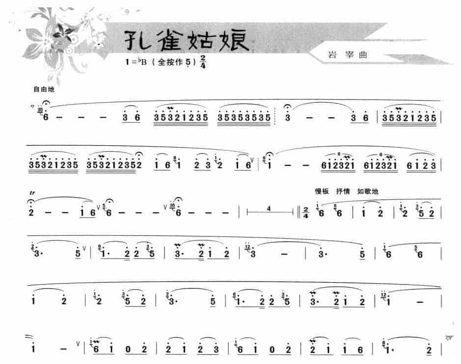 葫芦丝独奏乐曲【孔雀姑娘】_第1张