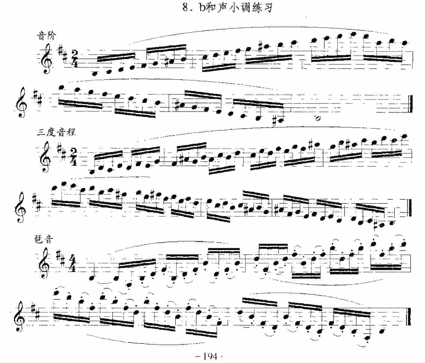 单簧管日常基础技术练习曲《b和声小调练习》_第1张