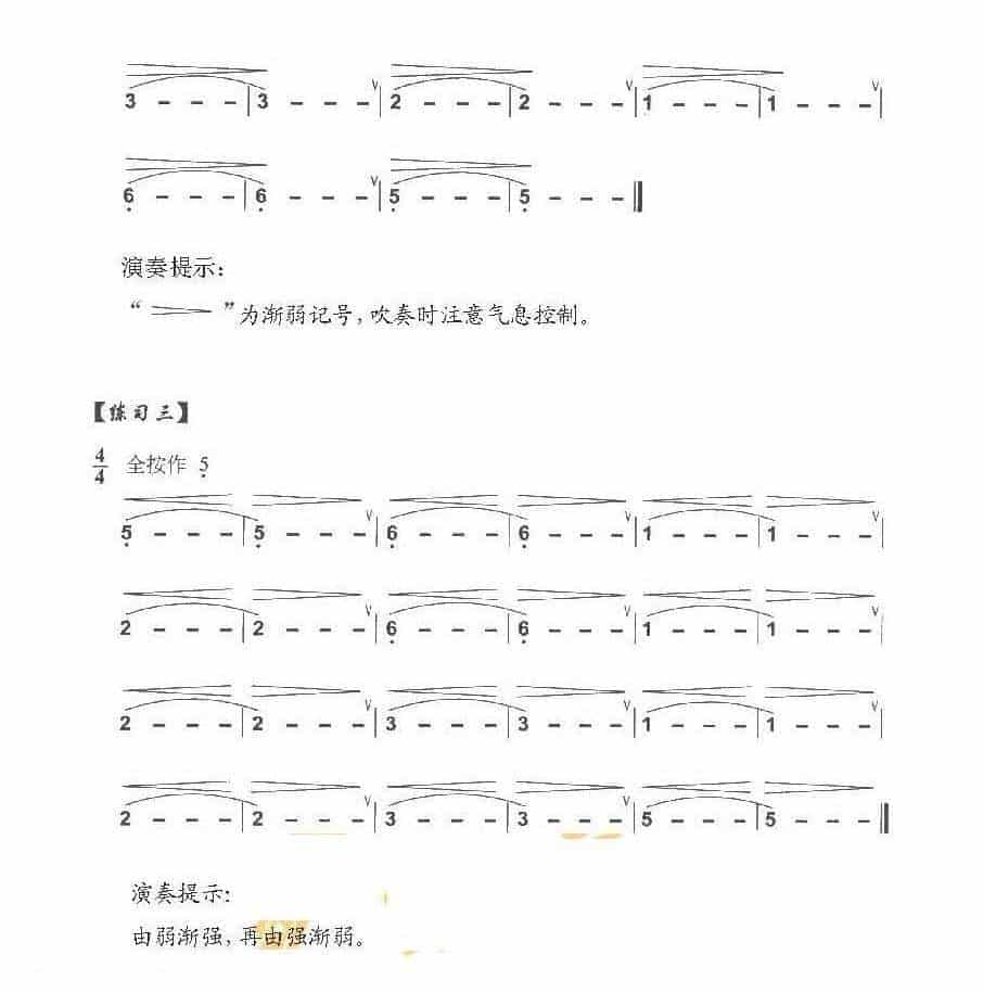 巴乌气息练习《巴乌强弱音练习曲及技巧》_第2张