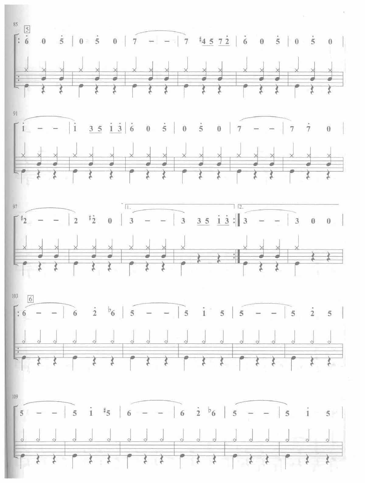 爵士鼓独奏乐曲谱《溜冰圆舞曲》华德菲尔作曲_第4张