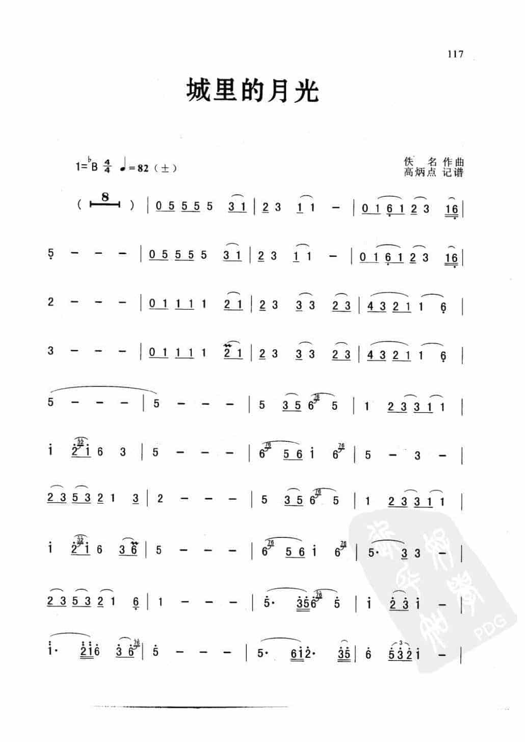 萨克斯金曲《城里的月光》高炳点 记谱_第1张