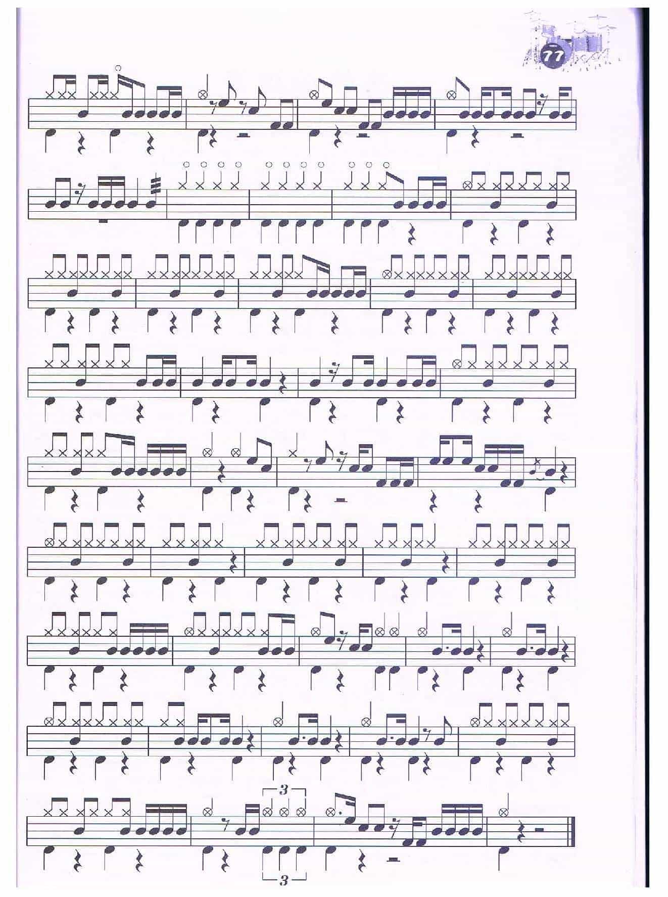 架子鼓曲谱《红色摇滚》_第3张