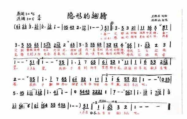 小号简谱【隐形的翅膀】_第1张