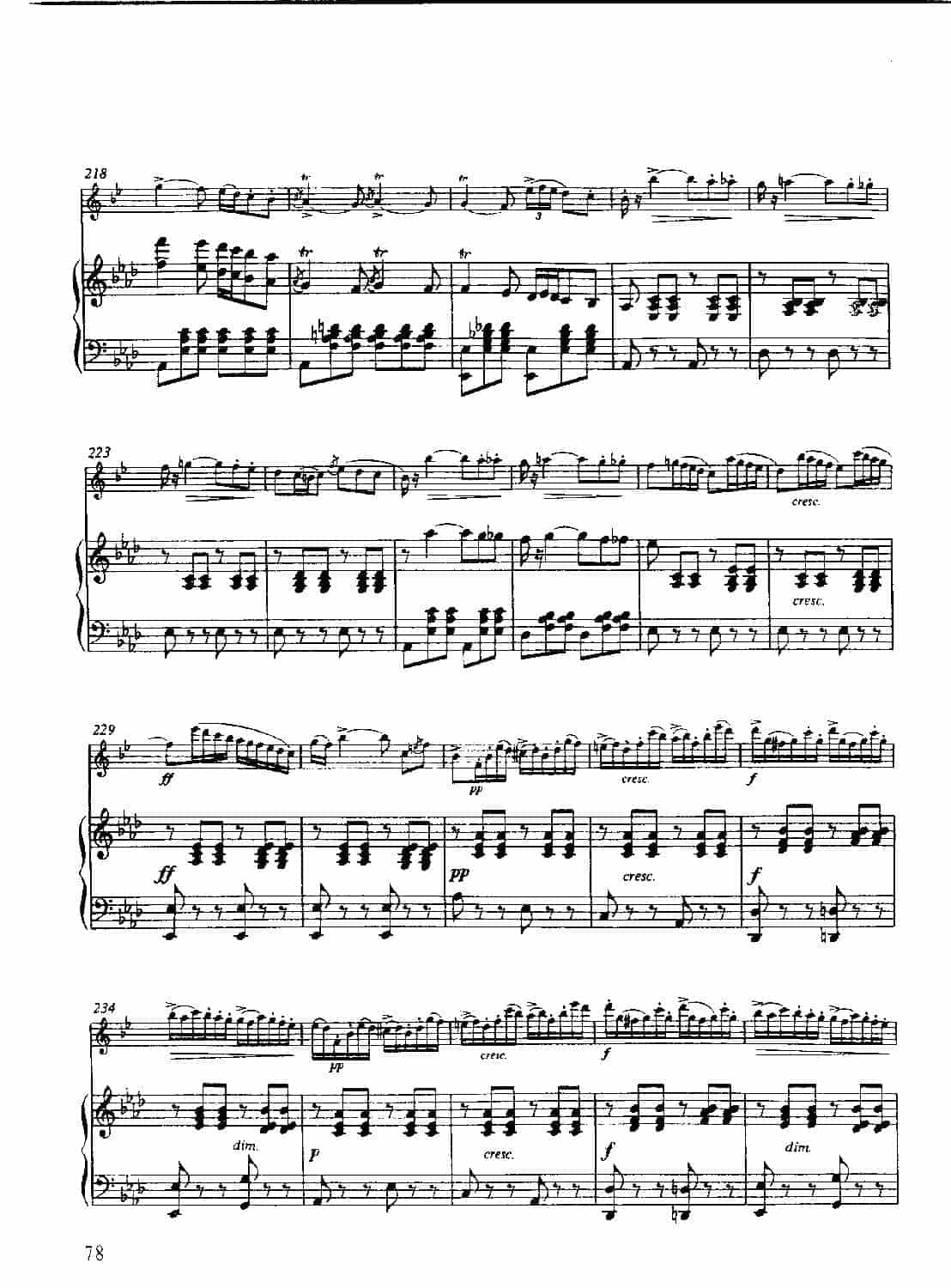 单簧管名曲教学五线谱：“茶花女”幻想曲（附钢琴伴奏谱）意·洛莱格里奥曲_第13张