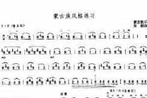 二胡曲谱：蒙古族风格练习