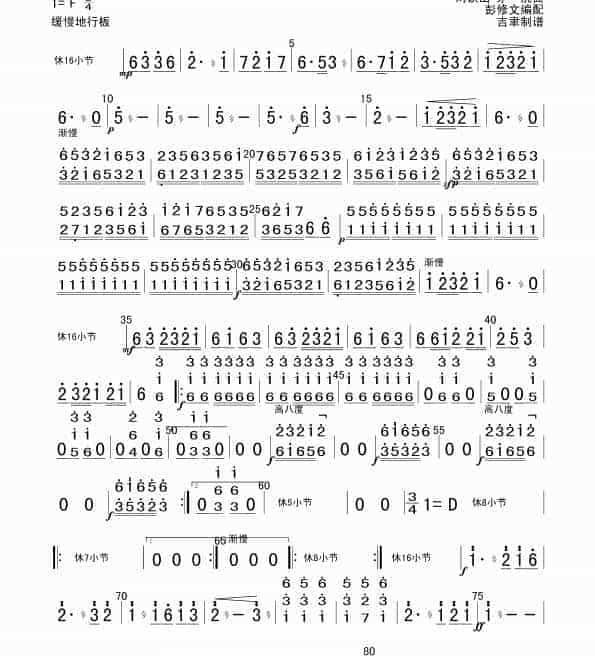 瑶族舞曲（琵琶分谱）简谱_第1张