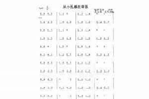 扬琴曲谱：从小扎根在草原