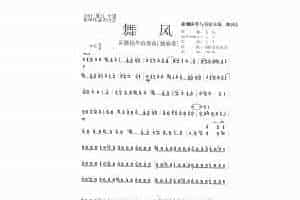 扬琴曲谱：舞风