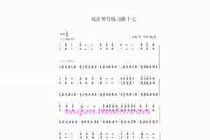 扬琴曲谱：扬琴双音琴竹练习曲30首之十七